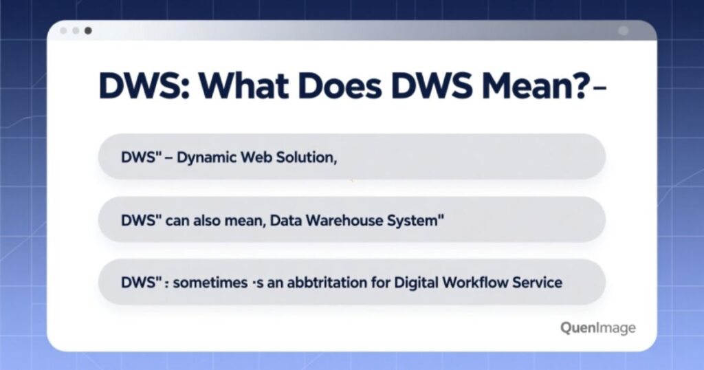 DWS: What Does DWS Meaning?