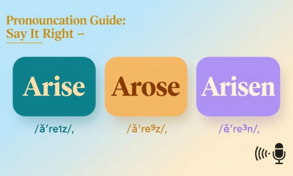 Pronunciation Guide Say It Right Arise, Arose, Arisen