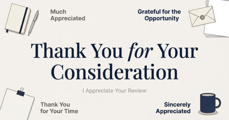 Thank You for Your Consideration